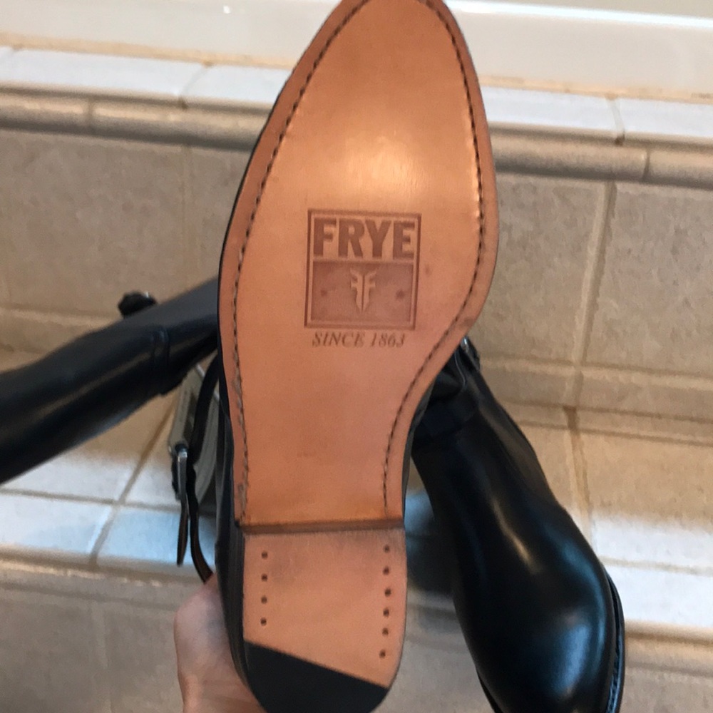 Frye Dorados Riding Boots NWT all Black Leather - Picture 6 of 7